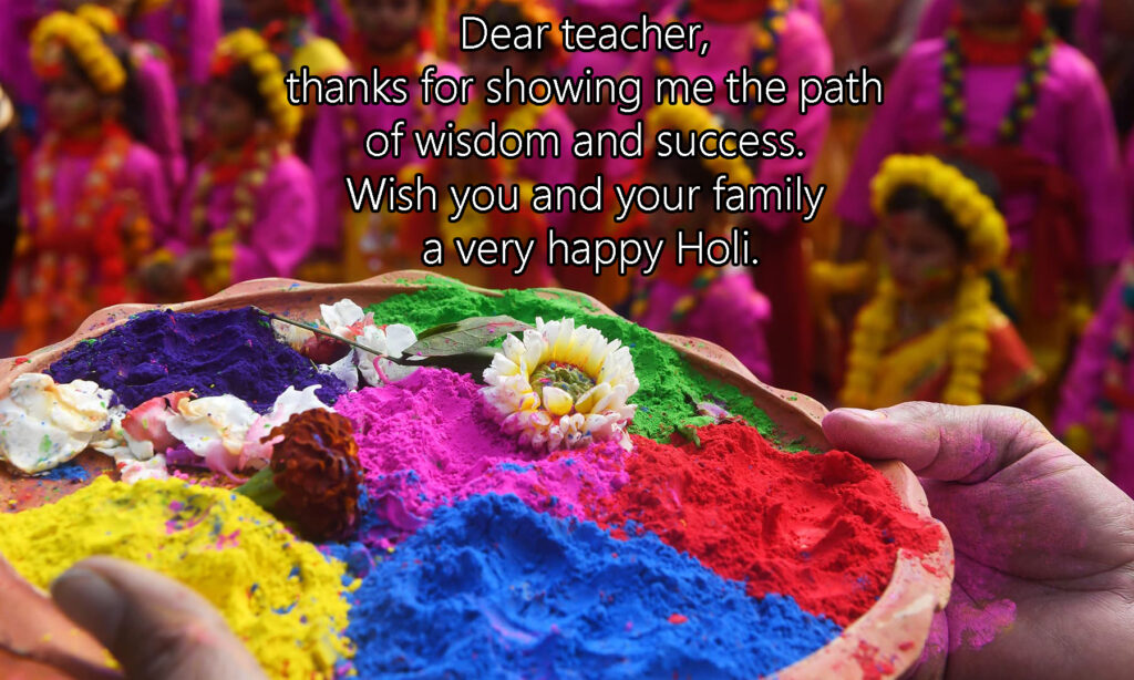 Holi wishes for teacher