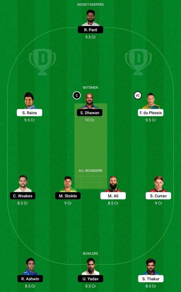 CSK vs DC Dream11 Team 1