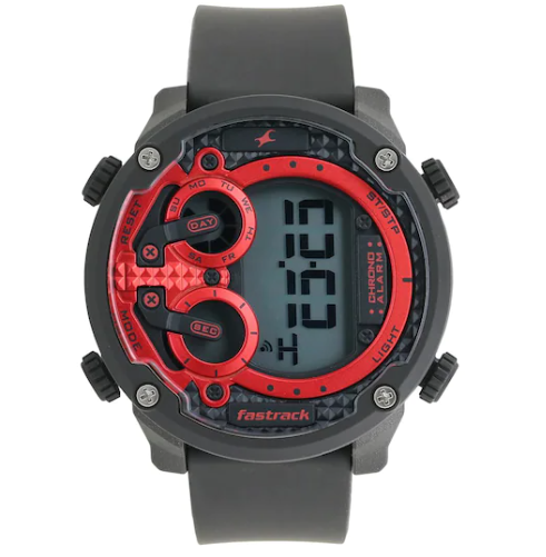 Red Dial Silicone Strap Watch