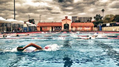 swimming in the morning