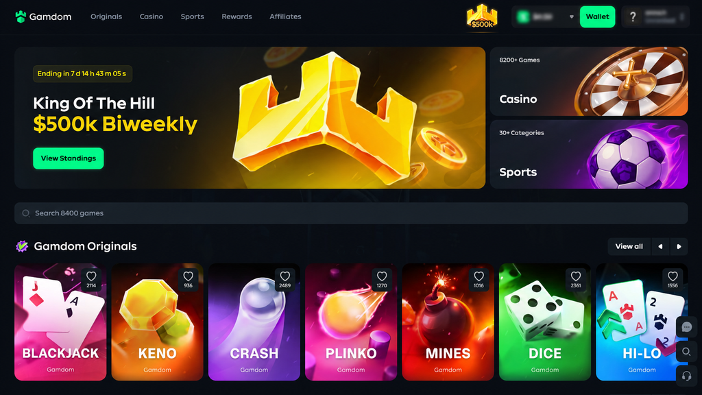 main page Gamdom